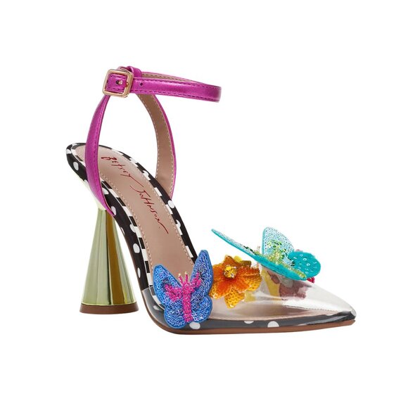 Betsey Johnson Kamilla Butterfly Embellished Clear Ankle Strap Heels – 9 - Picture 1 of 13